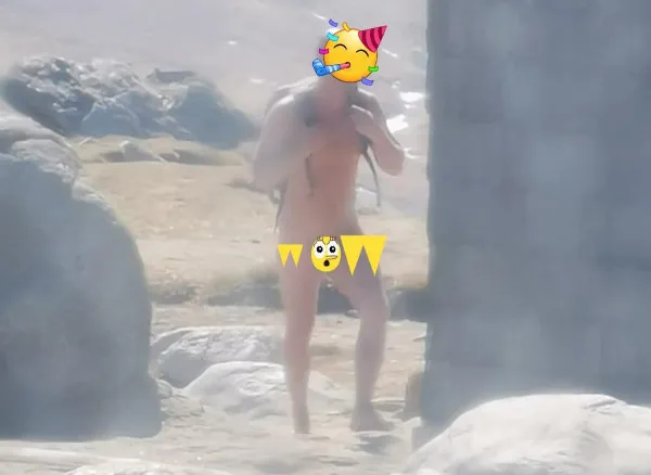 Echipat în „costumul lui Adam” pe platoul Bucegilor