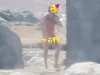 Echipat în „costumul lui Adam” pe platoul Bucegilor