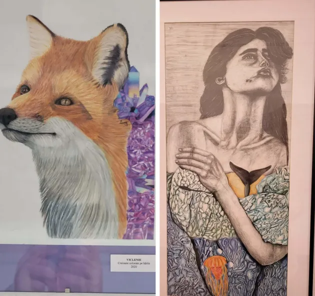 Expoziţie de grafică în Galeria de pe scară, la Bibliotecă