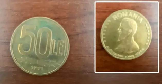 7.000 de lei, ceruţi pentru o monedă de 50 de lei din 1991  
