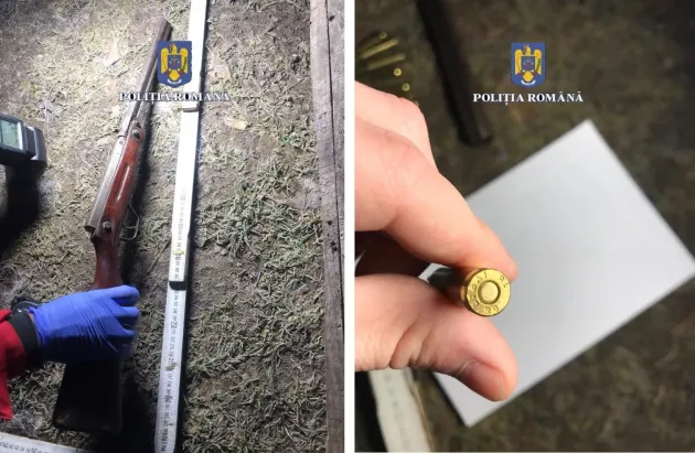 Prins în casă cu două arme, cu semne că le-ar fi folosit