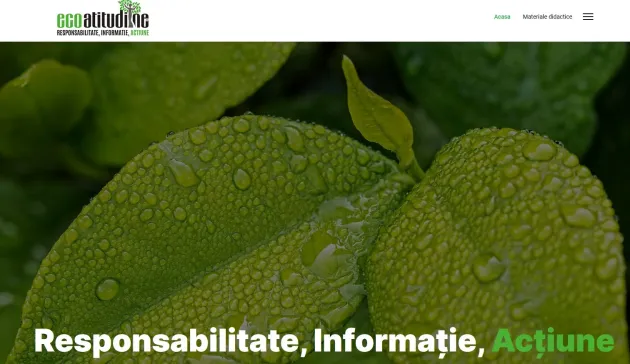 Pagină web pentru elevii şi profesorii cu „eco atitudine”