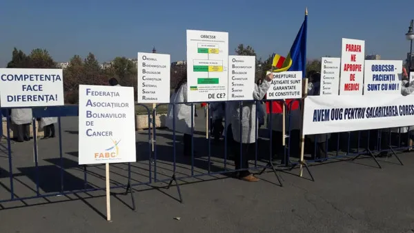 Protest azi la Ministerul Sănătăţii. Bolnavii de cancer, inclusiv din Braşov, cer aplicarea Planului pentru combaterea cancerului
