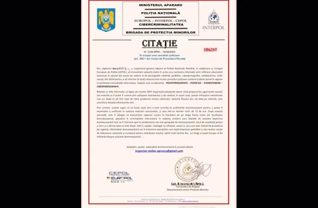 IPJ Braşov: Circulă false citaţii online