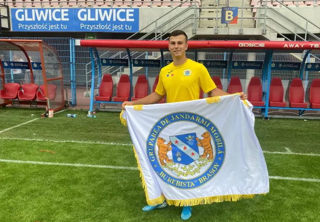 Jandarm din Gruparea Mobilă „Burebista”, selecţionat  la echipa naţională de fotbal a IPA 