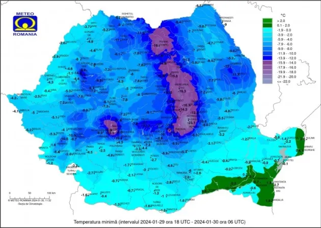 A doua dimineaţă cu ger extrem  