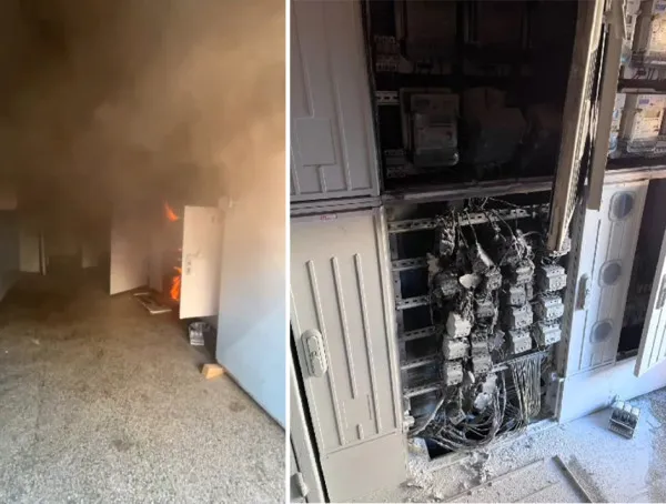 Panică în bloc, le-a luat foc panoul electric