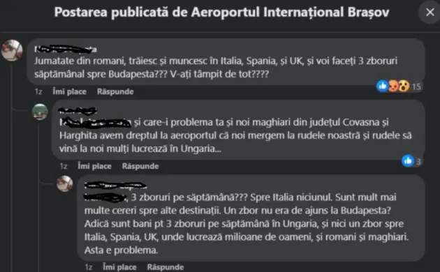„Jumătate din braşoveni trăiesc şi muncesc în Italia, Spania şi UK şi voi faceţi 3 zboruri săptămânal la Budapesta?”