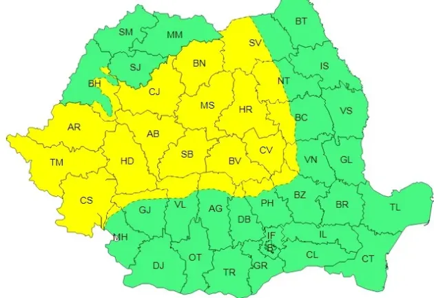 Brașovul, sub cod galben