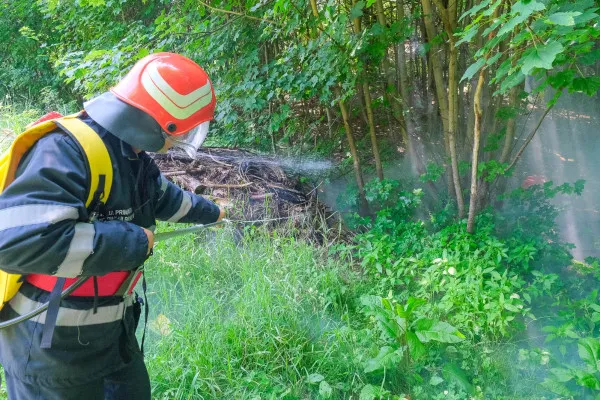 „Botezul” voluntarilor de la SVSU Brașov. Ei au participat  la primul exercițiu derulat în condiții reale: un incendiu pe Tâmpa 