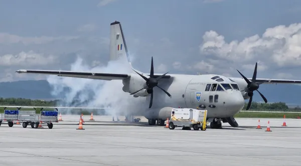 O aeronavă a Forţelor Aeriene Române, „test de incendiu” la Aeroportul Braşov