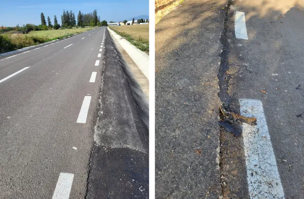 Asfalt „cu ţârâita”, turnat la Sânpetru. CJ, „tratat cam de sus” de Fincodrum