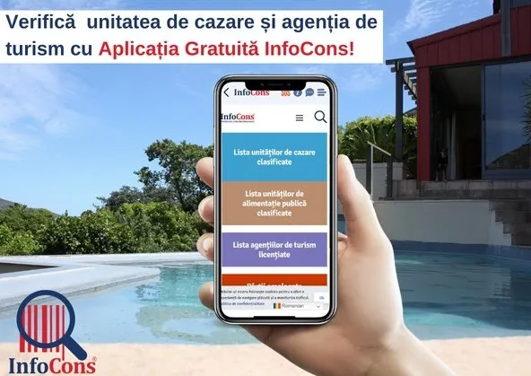 InfoCons: Aplicaţie pentru verificarea unităţii de cazare/agenţiei de turism