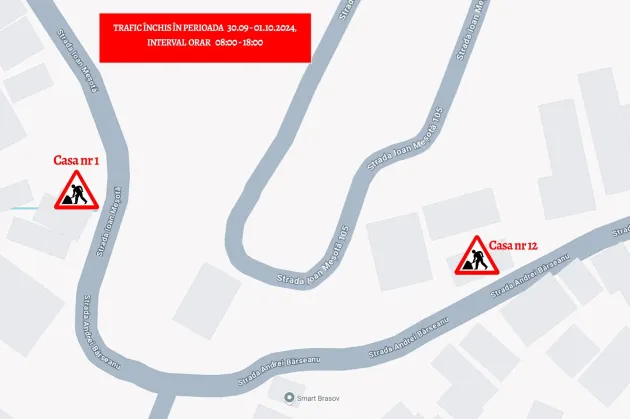 3 zile cu trafic închis pe două străzi din cartierul braşovean Noua