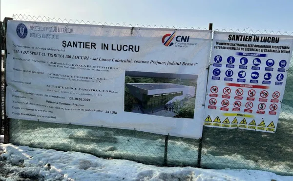 Lucrările la sala de sport de la Prejmer, mai complicate decât a fost estimat iniţial 