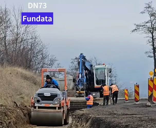 Continuă lucrările de pe DN 73. Până la venirea adevăratei ierni, Direcţia de Drumuri Braşov vrea să închidă casetele de lărgire