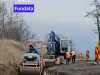 Continuă lucrările de pe DN 73. Până la venirea adevăratei ierni, Direcţia de Drumuri Braşov vrea să închidă casetele de lărgire