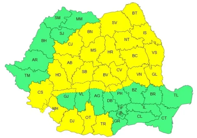 Braşovul, sub cod galben de ninsori