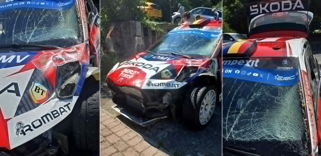 Accident bizar, Simone Tempestini a lovit o vacă la Rally di Roma Capitale