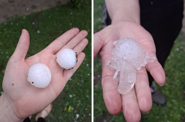 Grindină mai mare decât o minge de ping-pong