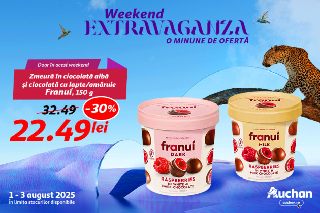 Începe Weekend Extravaganza la Auchan – delicii premium, reduceri spectaculoase!