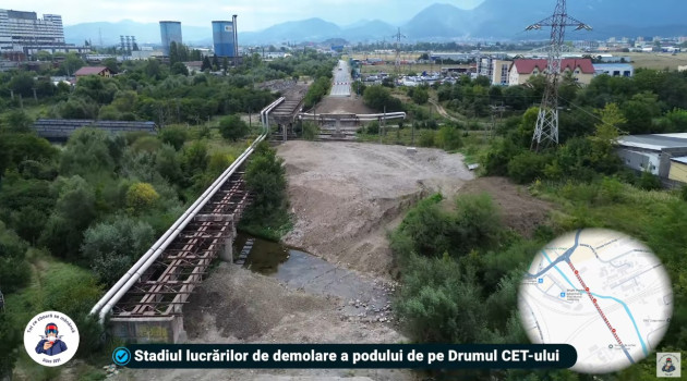A „dispărut” vechiul pod de la CET Brașov 