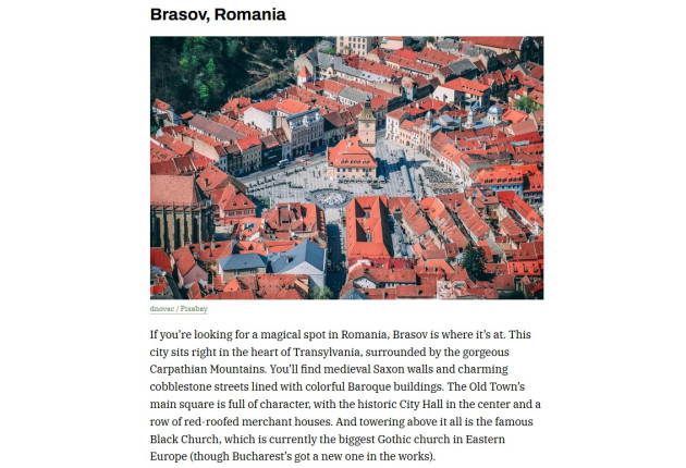 Braşovul, pus înainte de Viena, Salzburg sau Veneţia 