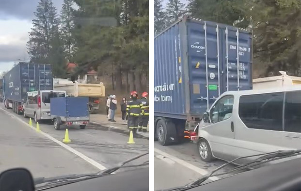 DN 1, bandă blocată de accident
