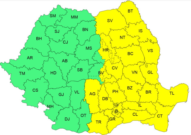 Braşovul, până miercuri sub „cod galben”: Azi ninsoare, mâine polei