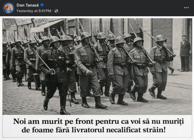 Tănase, AUR Brașov, recidivează: „Noi am murit pe front pentru ca voi să...”