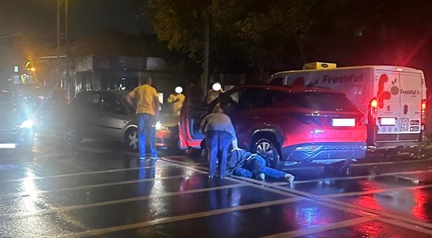 DN1, noaptea, cu sătean beat în cale