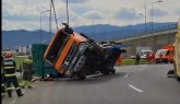 Un sens al Ocolitoarei Brașovului, blocat 3 ore 
