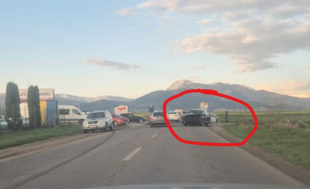 Daună totală la ieșire din Tărlungeni spre Săcele