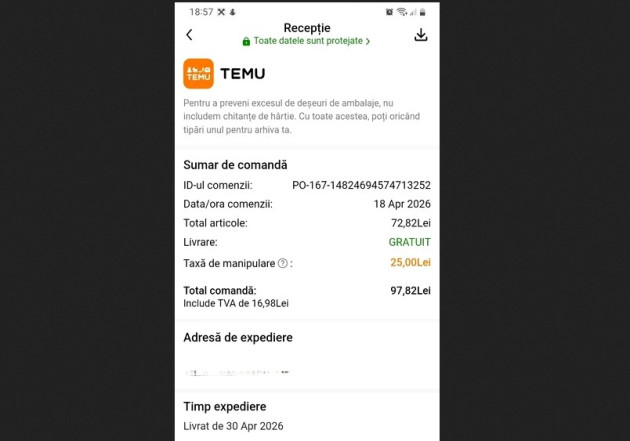 Capcana Temu de la finalul comenzii