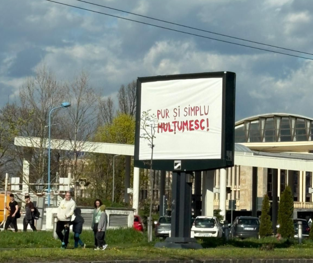 Un mesaj fără autor și fără logo apare în Brașov: „Pur și simplu mulțumesc"