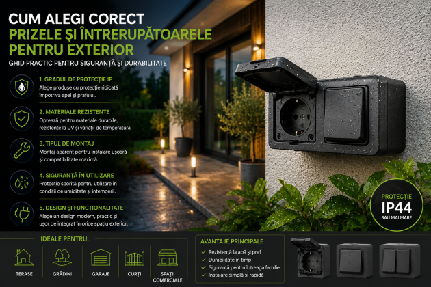 Cum alegi corect prizele si intrerupatoarele pentru exterior