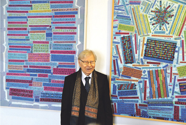 Înapoi în Braşov, la 89 de ani. Reinhardt Schuster, unul dintre cei mai importanţi artişti saşi contemporani, vernisează la Rectorat expoziţia „Memento”
