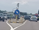 Motociclist nelăsat să treacă