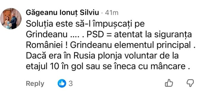„Soluţia este să-l împuşcaţi pe Grindeanu”