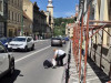 Ocoliţi zona în care se fac temporar lucrări!