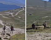Cu trotineta în Bucegi