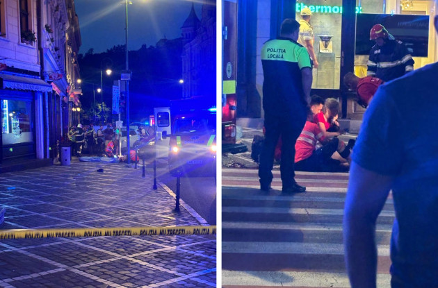 Un accident criminal în centrul Brașovului. „Proiectil” pe Mureșenilor, 4 oameni de pe trotuar trântiți la pământ. Doi au decedat pe loc 