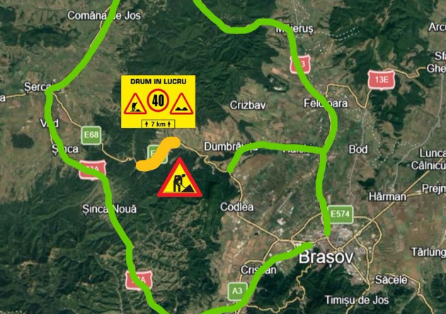Trei săptămâni cu restricții de circulație între Vlădeni și Perșani. Direcția Regională de drumuri și Poduri Brașov are programate lucrări de asfaltare
