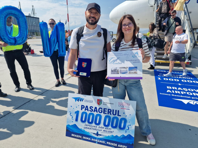 Pasagerul cu numărul 1.000.000 la Aeroportul Braşov  