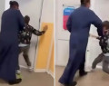 Profesor de Religie, filmat cum scoate forţat un elev din clasă