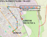 Roman - Gemenii - Cimitirul Micşunica: Autobuzele de pe linia 56, pe traseu şi în cursul săptămânii 