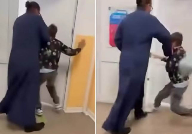 Profesor de Religie, filmat cum scoate forţat un elev din clasă