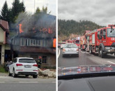 Casă din Bran, cuprinsă de flăcări. O victimă, arsă pe faţă şi pe mâini